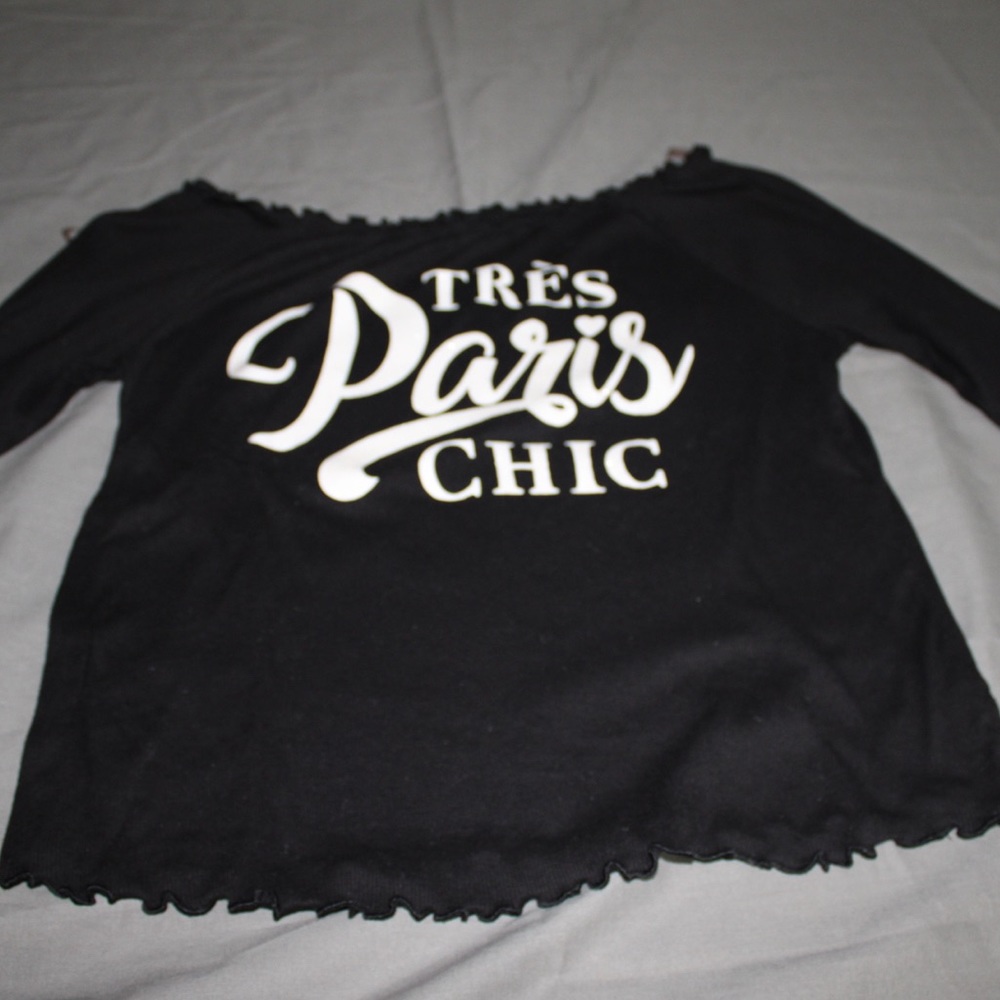 Off the shoulder, long sleeve top